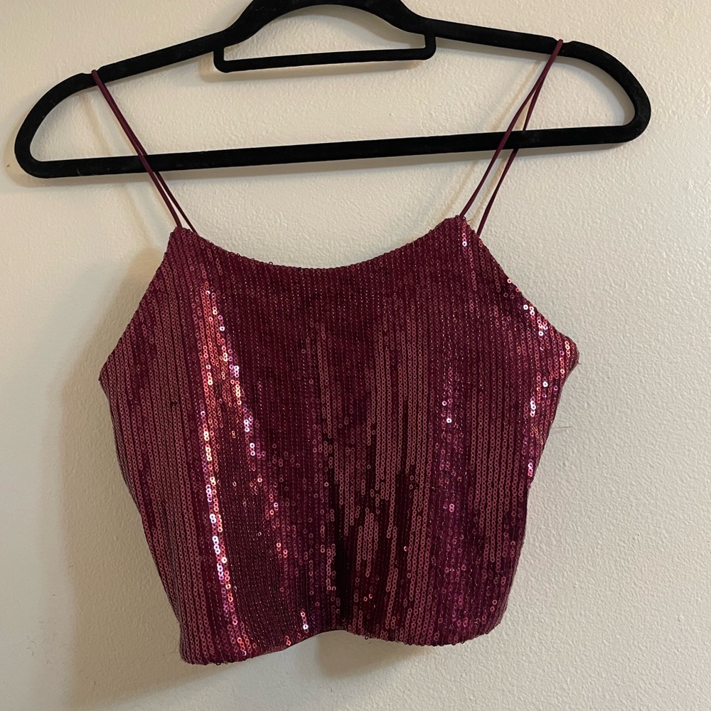 Bozzolo Wine Sequin Camisole&Bottoms 
W/Thin Straps